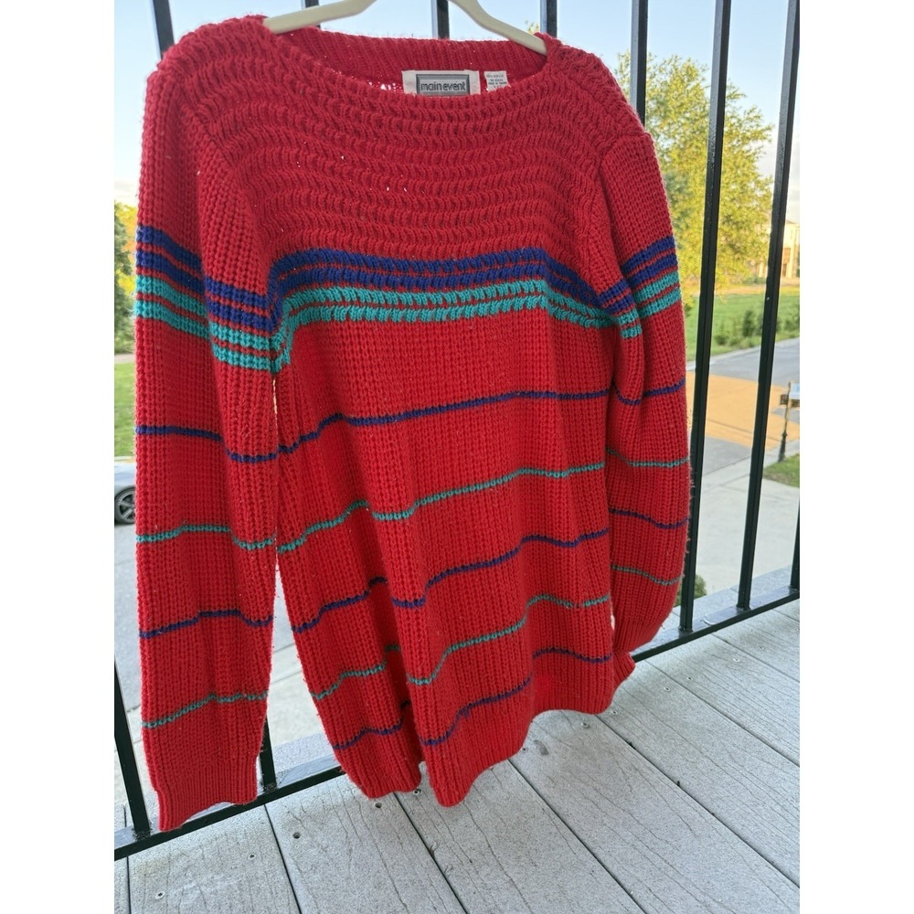 80's Geometric New Wave Koret Primary Color Short Abstract Knit Sweater Abstract